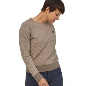 Patagonia Organic Cotton Quilted Crew Neck Pullover Sweatshirt | Size Small